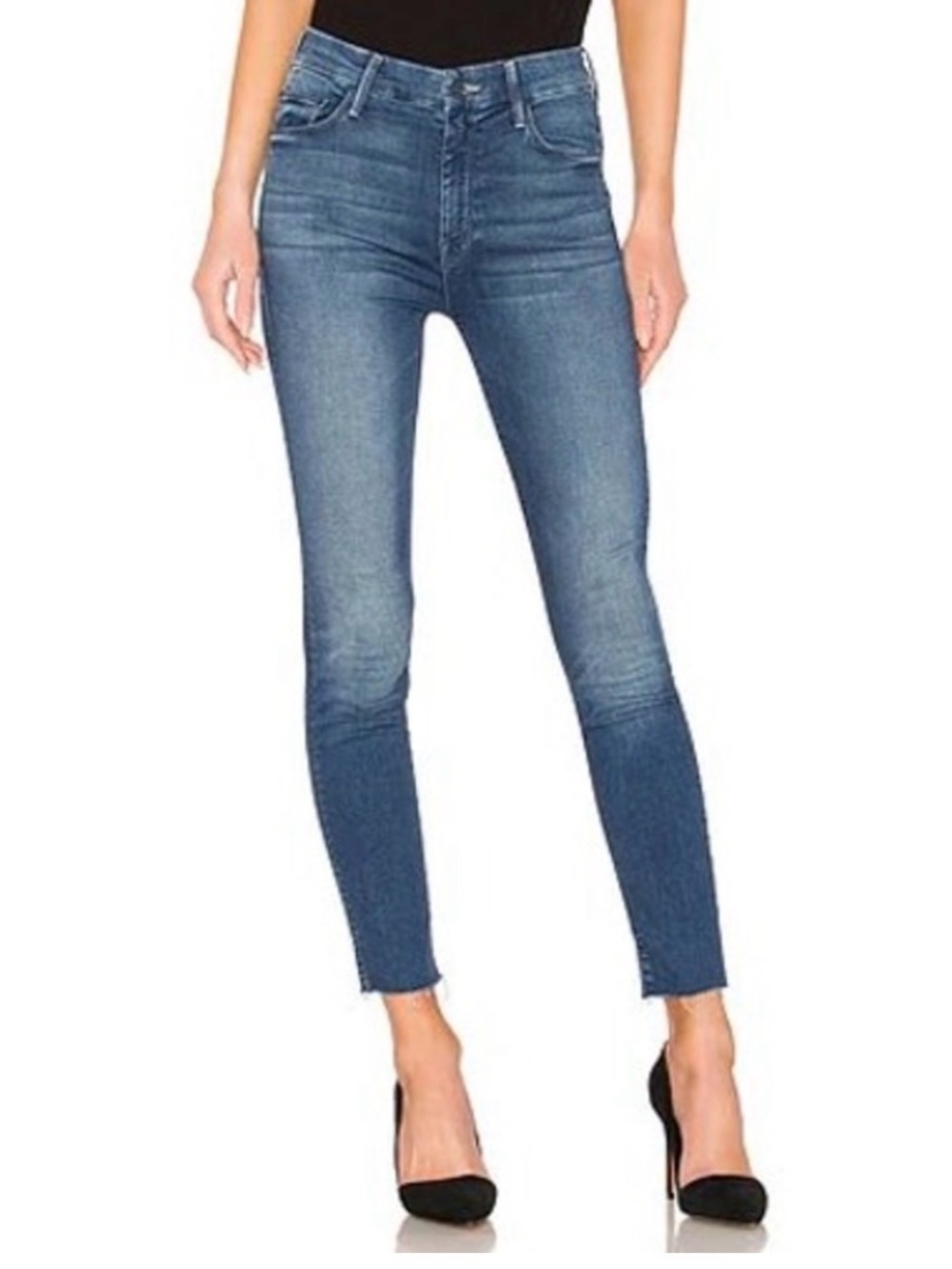 MOTHER High Waisted Looker Ankle Fray Jeans